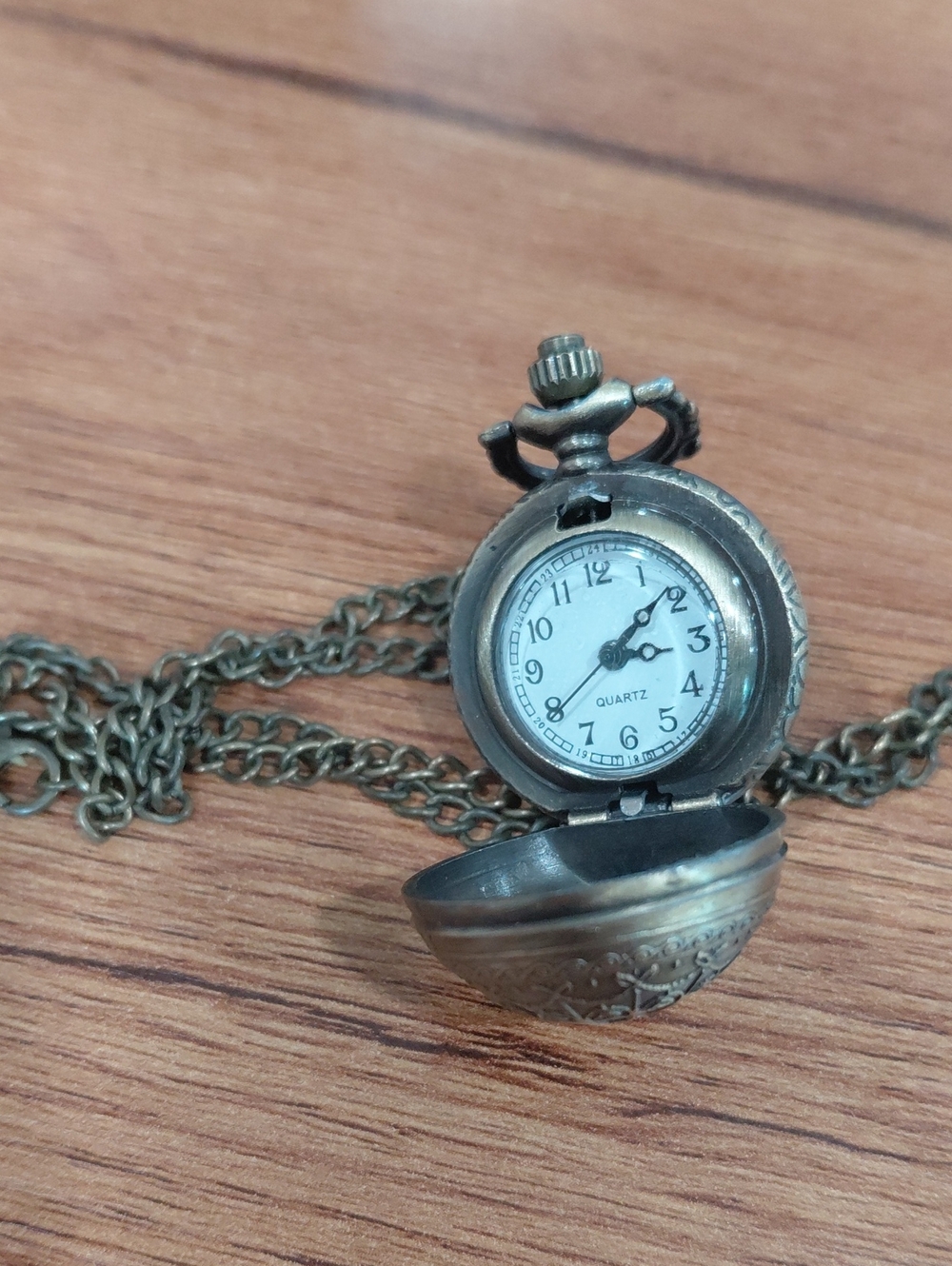 Source Unknown Antique Bronze Pocket Watch Necklace - Bronze
